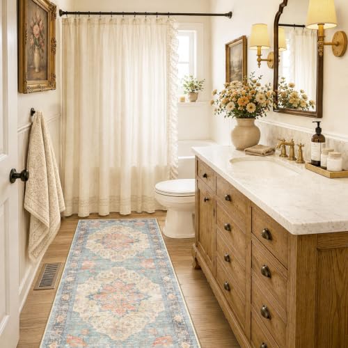 Washable Area Rug (Blue/Orange/Red / 2' x 6' (Rectangular))