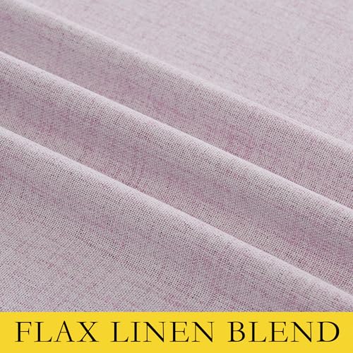 Pink Vintage Linen 100% Blackout Curtains for Living Room (62"W x 95"L (Pack of 2) / Pink)
