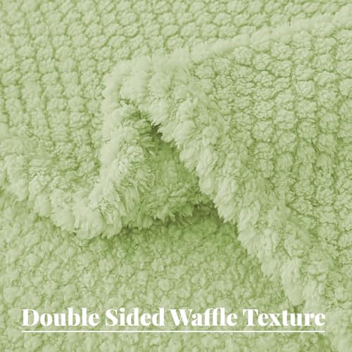 Extra Large Soft Fleece Throw Blanket for Couch (Light Green / Throw(50x70 In))