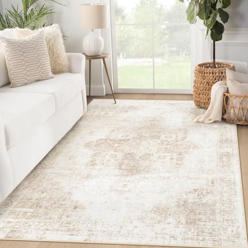 Area Rug 3x5 Washable Rug (Beige / 3' x 5' (Rectangular))