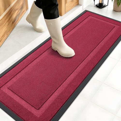 Front Door Mat Outside 47x17 (Burgundy / 47" x 17")