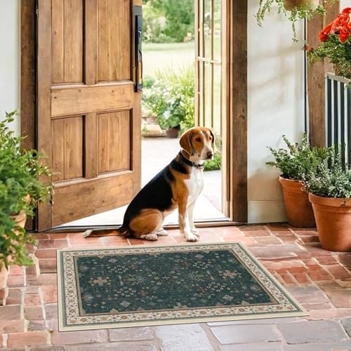 Dark Green 2x3 Door Mat Indoor Entrance Rug (2' x 3' (Rectangular) / Dark Green)