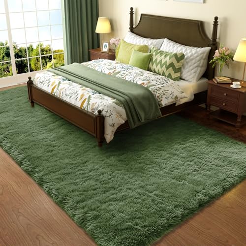 Gray Green Rug Grass Area Rugs for Bedroom (Grey Green / 4' x 6' (Rectangular))