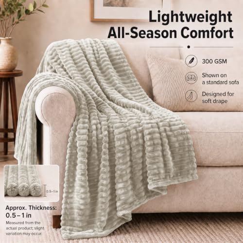 Linen King Size Blanket for Bed (Linen / King (108" x 90"))