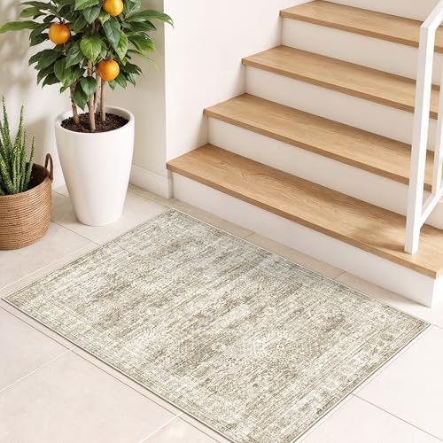 2x3 Rug Non Slip (Brown/Ivory / 2' x 3' (Rectangular))