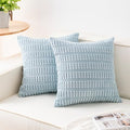 Pack of 2 Corduroy Decorative Throw Pillow Covers 20x20 Inch (Sky Blue / 20" x 20" (Pack of 2))