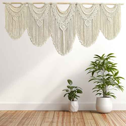 Extral Large macrame wall hanging (Wood Bead-A)