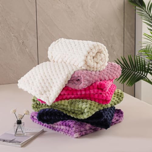Large 3D Fleece Throw Blanket for Couch (Ivory / Throw ( 50x70 IN ))