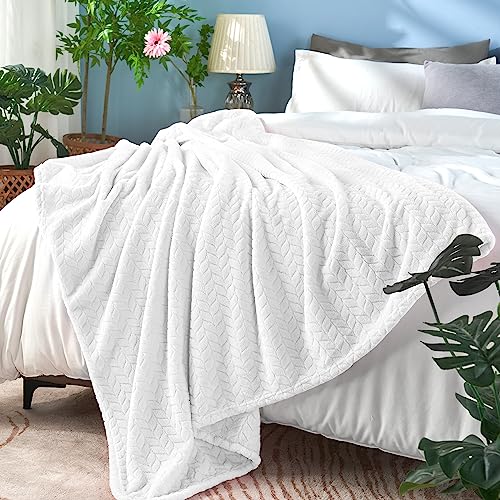 White Fleece Twin Blanket (White / Twin/Twin XL-60x90 IN)