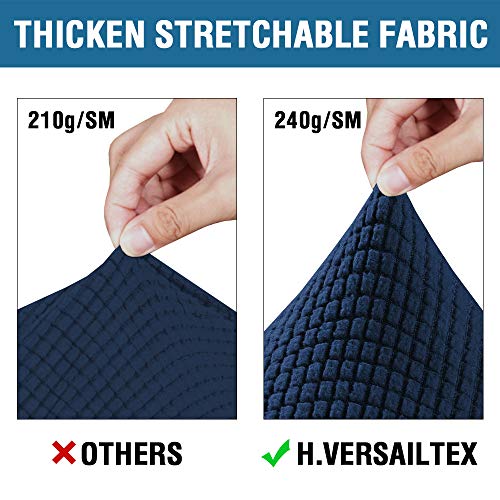 4 Piece Stretch Sofa Covers for 3 Cushion Couch Covers for Living Room Furniture Slipcovers (Large / Navy)