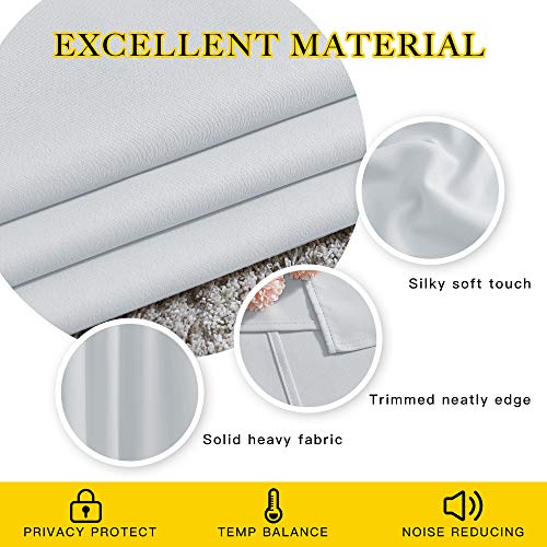 Room Darkening Curtain Panels (Greyish White / 37"W x 54"L (Pack of 2))