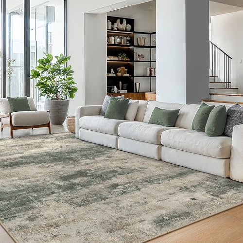 5x8 Area Rug for Bedroom (Dark Sage/Grey / 5' x 8' (Rectangular))