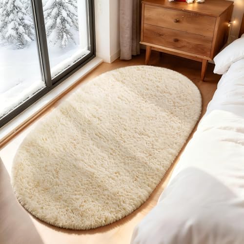 4x6 Oval Beige Rugs for Bedroom Living Room (Beige / 4' x 6' (Oval))