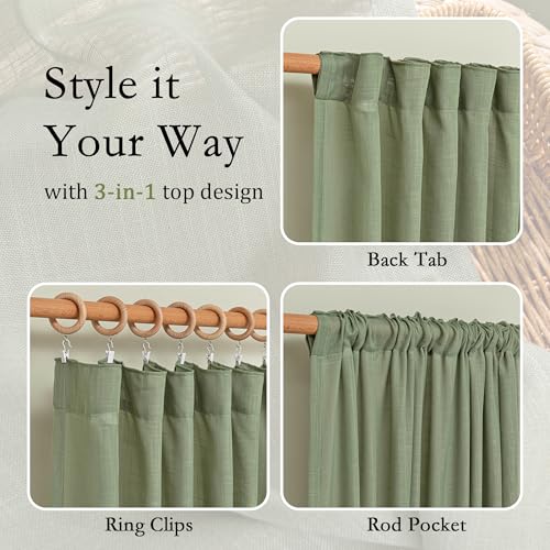 Patio Curtains for Sliding Door 90 inch Length 2 Panels Set (50"W x 90"L (Pack of 2) / Sage Green-new)