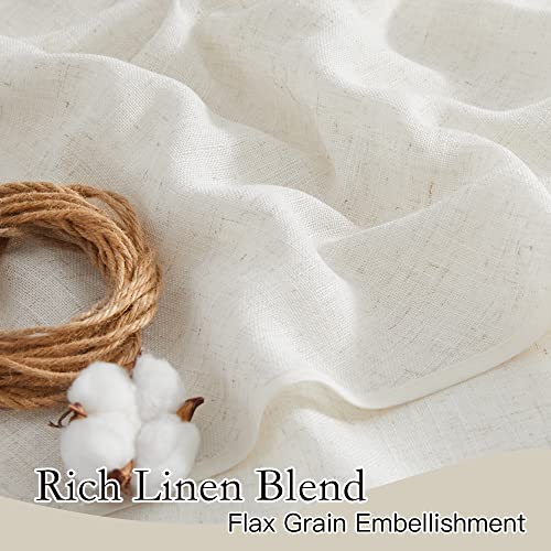 Extra Wide Sheer Curtains for Sliding Patio Door Large Window (Linen / 70"W x 63"L (Pack of 2))
