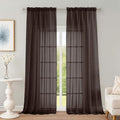 Chocolate Sheer Curtains 96 Inches 2 Panels for Living Room 59" Wide (Chocolate / 59"W x 96"L (Pack of 2))