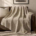 HOME Modern Checkered Chenille Throw Blanket (Sand Dune / 60" X 80")