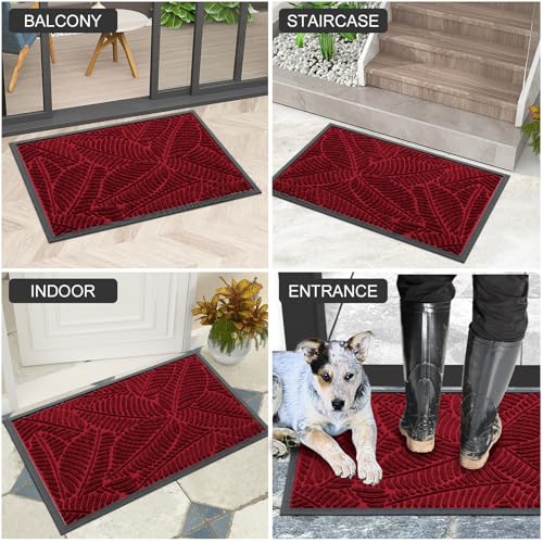 Waterproof Front Doormat (Burgundy / 71" X 47")