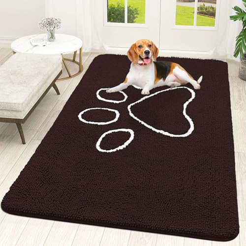 Dog Door Mat for Muddy Paws 59x35 (Brown / 59" X 35")