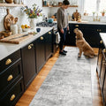 Washable 2x10 Kitchen Runner Rug (2' x 10' (Rectangular) / Light/Grey)