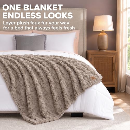 Adalee Throw Blanket for Bed (Brown / Throw)