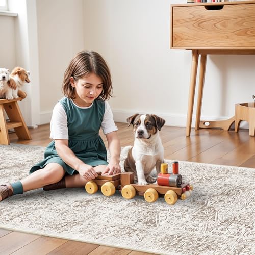 2'6"x16 Washable Long Runner Rug (Ivory/Beige / 2'6" x 16' (Runner))