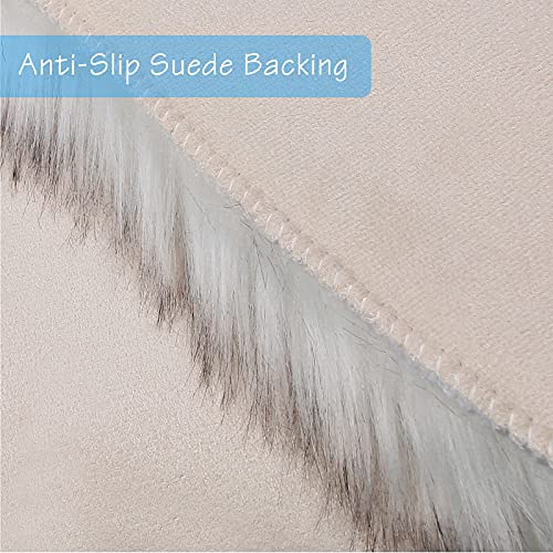 White Black Faux Sheepskin Runner Rugs 2x6 ft (White Black / 2' x 6' (Runner))