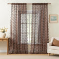 Vintage Lace Curtains 108 Inches Long (Brown / 52"W x 108"L (Pack of 2))