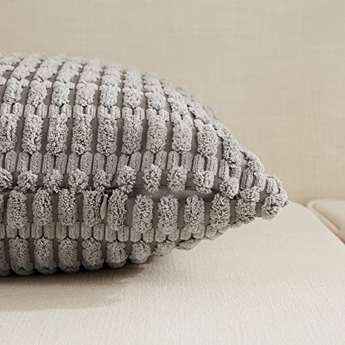 4 Packs Decorative Throw Pillow Covers for Living Room Couch Bed (24" x 24" (Pack of 4) / Gray)