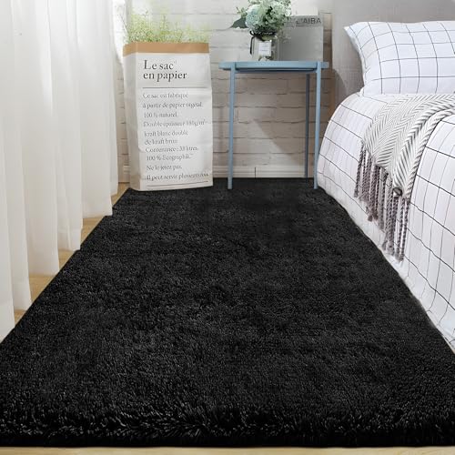 2x6 Runner Rug for Bedroom (Black / 2' x 6' (Rectangular))