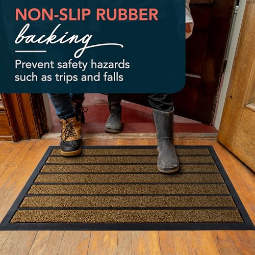Extra Durable Door Mat Outside Entrance (30" x 17" (Rectangular) / Bright Brown)