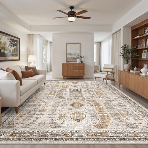 8x10 Area Rugs for Living Room (Brown/Gold / 8' x 10' (Rectangular))