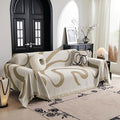 Boho Couch Cover Super Soft Couch Covers for 2 (71" x 134" / 1# Khaki Curve)