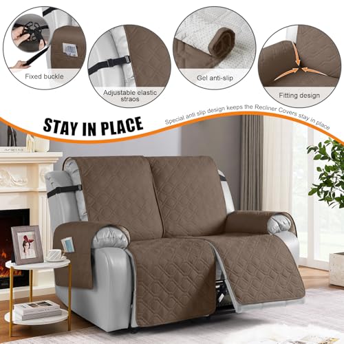 Waterproof Recliner Loveseat Covers Washable (Brown / 2 Seater)