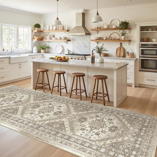 3x10 Runner Rug Non Slip Washable Hallway Runner (Brown / 3' x 10' (Runner))