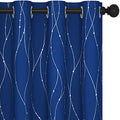 Living Room Curtains 95 Inches Long (Royal Blue/Wave Dots / 52"W x 95"L (Pack of 2))