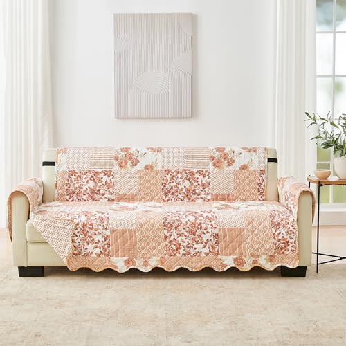 Reversible Patchwork Sofa Cover (Sofa / Patchwork - Dusty Rose)