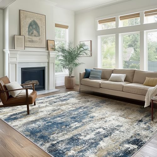 5x7 Area Rugs for Bedroom (Navy Beige / 5' x 7' (Rectangular))