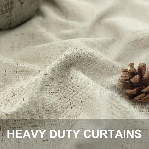 Living Room Curtains Ideas Modern Black Out Curtains for Bedroom Windows Treatments 84 Heat & Cold Blocking Drapes for Sliding Glass Door Back Tab 2 Panels Cottage Linen Textured Cream Beige (Cream Beige / 52"W x 84"L (Pack of 2))