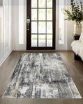 3x5 Washable Rug Abstract Carpet for Entryway Bedroom (Black Gold / 3' x 5' (Rectangular))