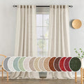 Cream Linen Curtains 52x90 Inch Long for Bedroom and Living Room (52"W x 90"L (Pack of 2) / Cream)