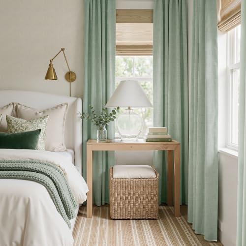 Sage Green 100% Blackout Curtains 102 Inch Long for Dining Room (Sage Green / 52"W x 102"L (Pack of 2))