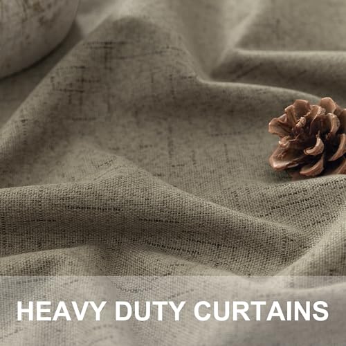 108 Inch Curtains 2 Panel Set Burg Modern Earthy Earth Tone Decorative Dark Out Taupe Curtain for Bedroom Heat Cold Blocking Window Coverings 9ft High Ceiling Drapes for Living Room Back Tab (Dark Taupe / 52"W x 108"L (Pack of 2))
