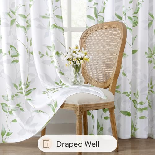 Kitchen Tier Curtains (Leaves-sage Green / 30"W x 24"L (Pack of 2))