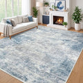 Abstract Area Rugs 9x12 Ft Washable Large Rugs for Living Room (Light Blue/Grey/White / 9' x 12' (Rectangular))