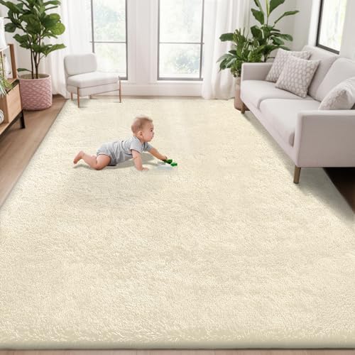 5x8 Area Rug for Living Room (Cream White / 5' x 8' (Rectangular))