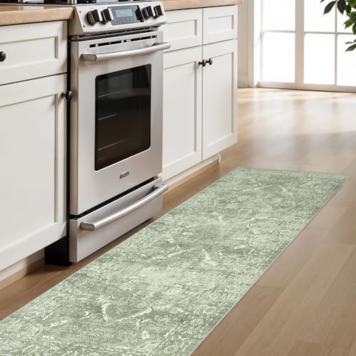 2'6"x8 Washable Runner Rug (Muted Sage Green / 2'6" x 8' (Runner))