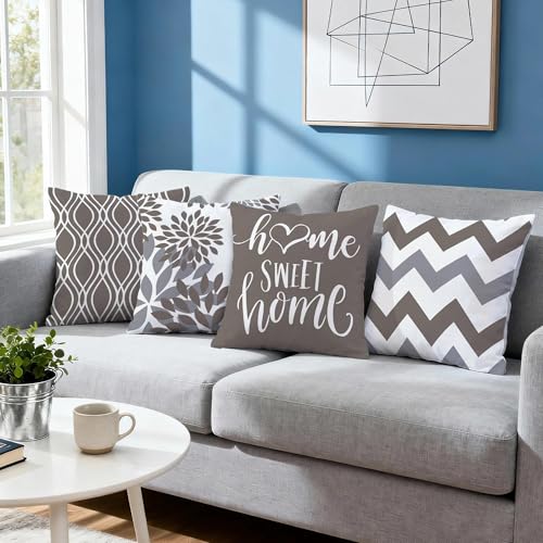 Throw Pillow Covers 20x20 (Grey / 20" x 20" (Pack of 4))