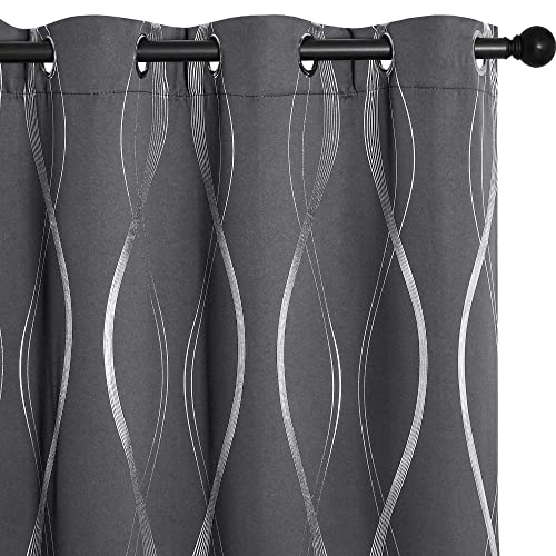 Bedroom Small Blackout Curtain Panels (1 - Grey / 34"W x 63"L (Pack of 2))