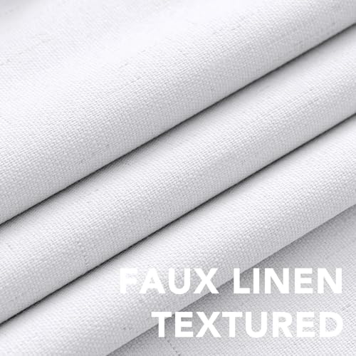 100% Blackout Linen Curtains 102" L 2 Panels Bright White (Bright White / 52"W x 102"L (Pack of 2))